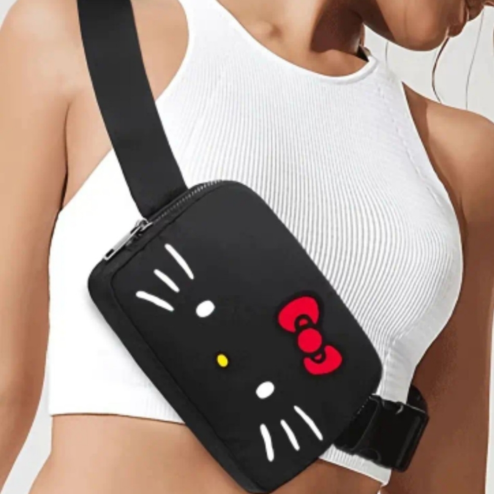 Hello Kitty Bags Y2k Nylon Waterproof Sports Waist Bag Multifunctional Crossbody